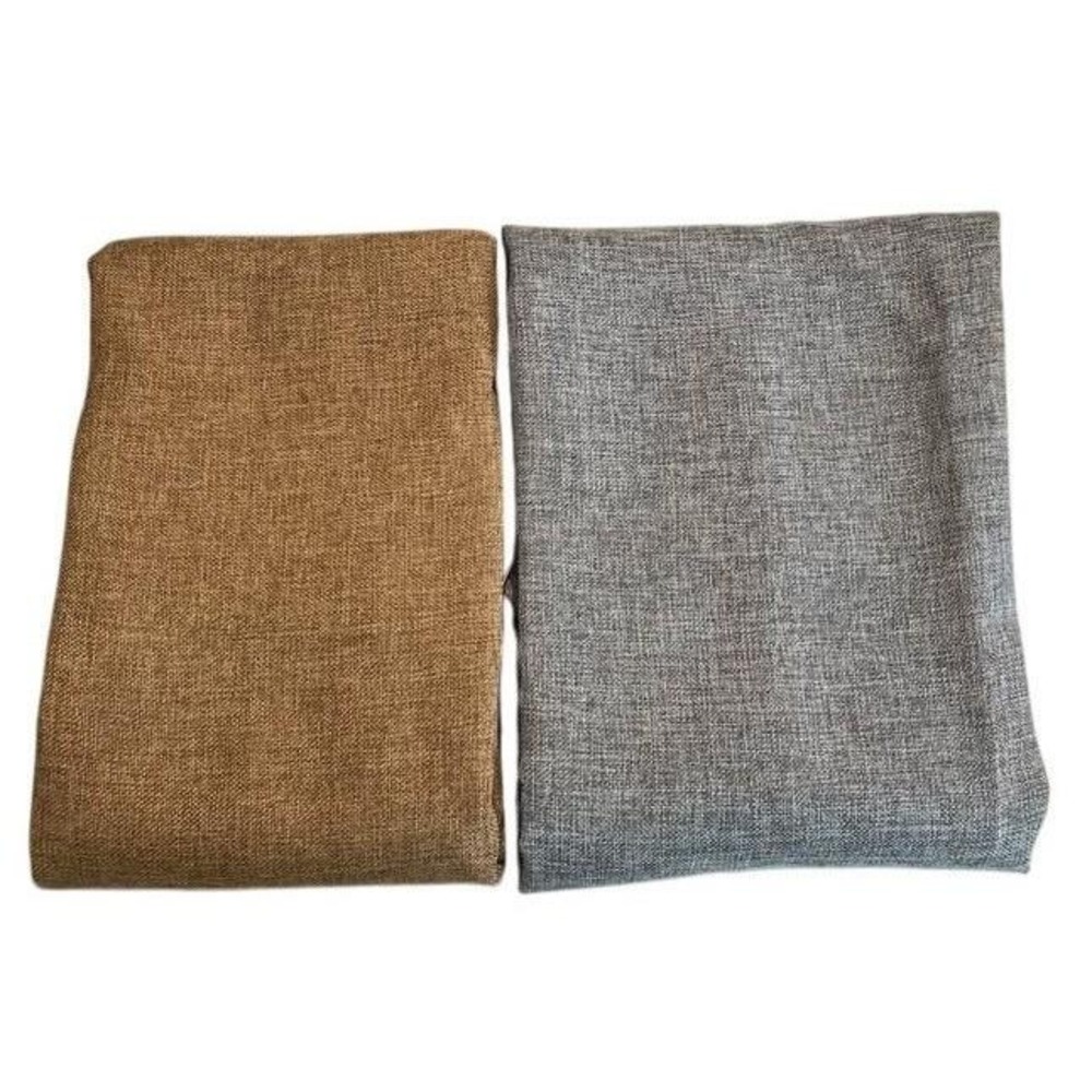 00383 - 3½ Yds Poly Burlap & Brown‎ Fabric Lot Sewing Material Crafting Supplies